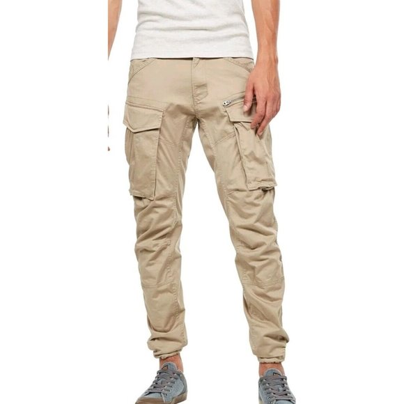 G-Star Raw Men's Rovic Zip 3D Straight Tapered Fit Cargo Pants Dune 33 W x 32 L - Picture 1 of 7